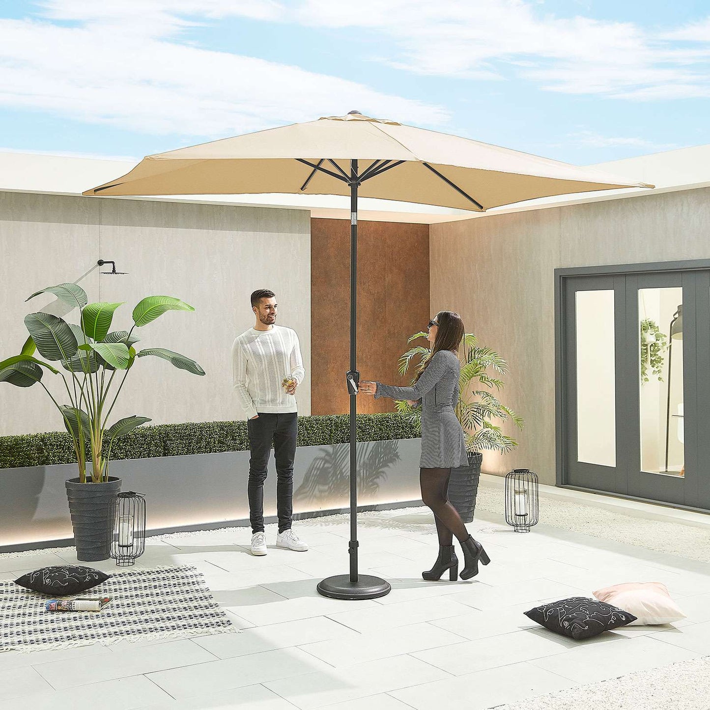 Chimes Antigua Aluminium 3m x 2m Rectangular Parasol - Beige