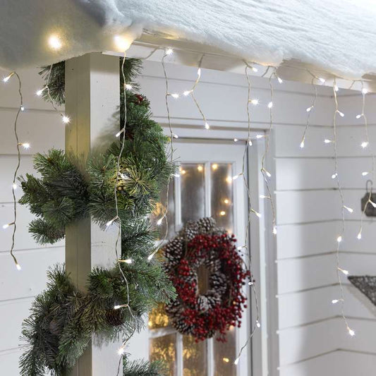 Snowing Icicle Lights with 360 LEDs - Cool White