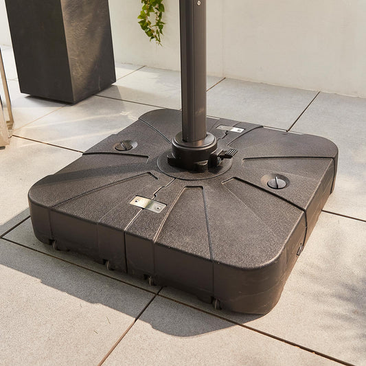 100L Sand & Water Fillable Cantilever Parasol Base with Wheels - LOW STOCK