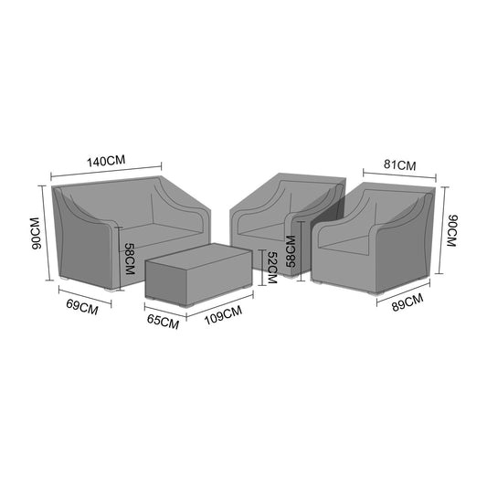 Cover Pack for Rounded 2 Seat Sofa Set- Harper/Oxley