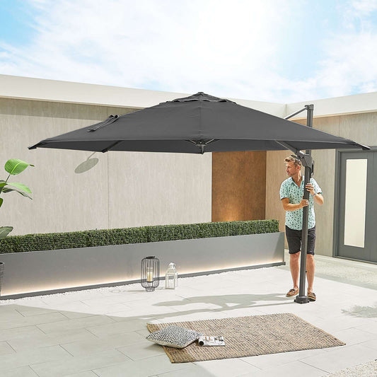 Nova - Genesis Cantilever Parasol - 3.5m Round - Grey