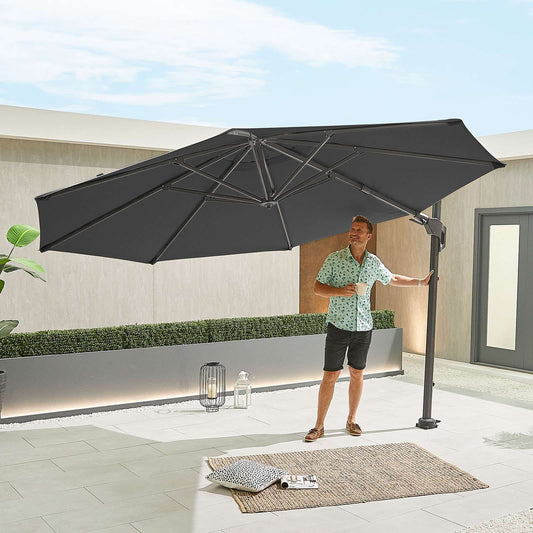 Nova - Genesis Cantilever Parasol - 3.5m Round - Grey