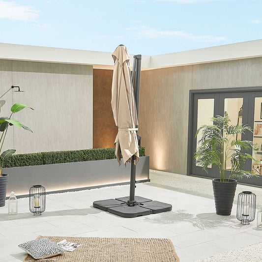 Nova - Genesis 3m x 2.5m Rectangular Cantilever Parasol - Beige