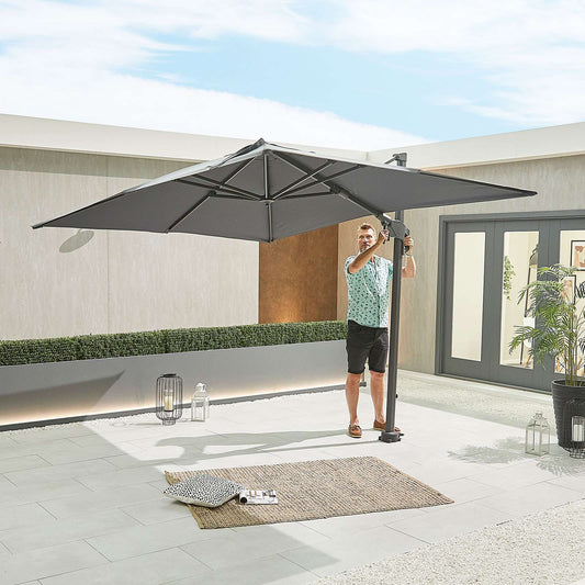 Nova - Genesis Cantilever Parasol - 3m x 2.5m Rectangular - Grey