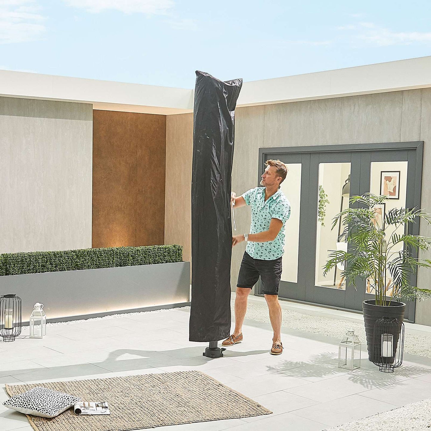 Nova - Genesis Cantilever Parasol - 3m x 2.5m Rectangular - Grey