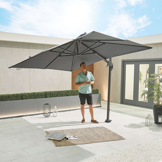 Nova - Genesis Cantilever Parasol - 3m x 2.5m Rectangular - Grey