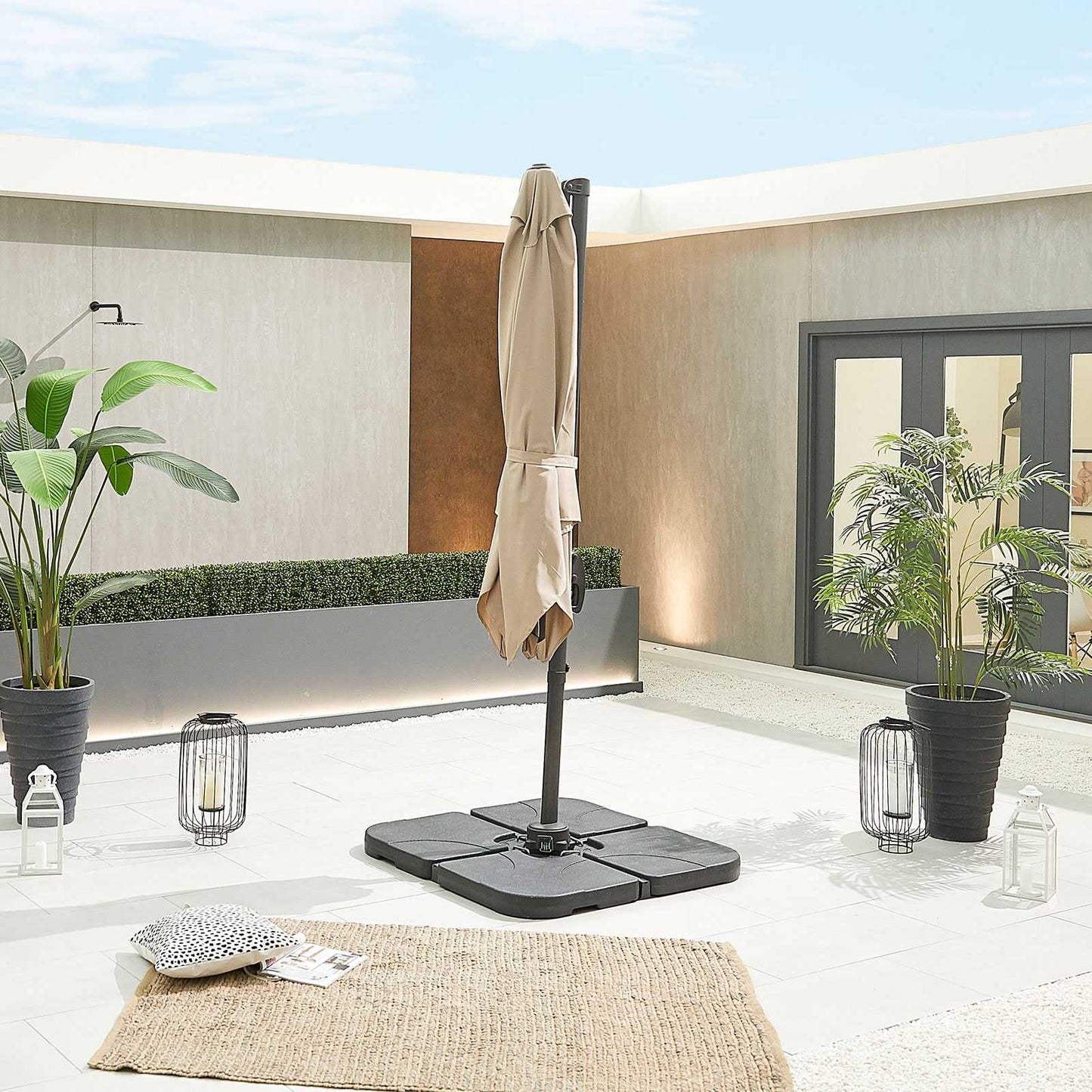 Nova - Apollo 2.5m Square Cantilever Parasol- Crank & Tilt - Beige