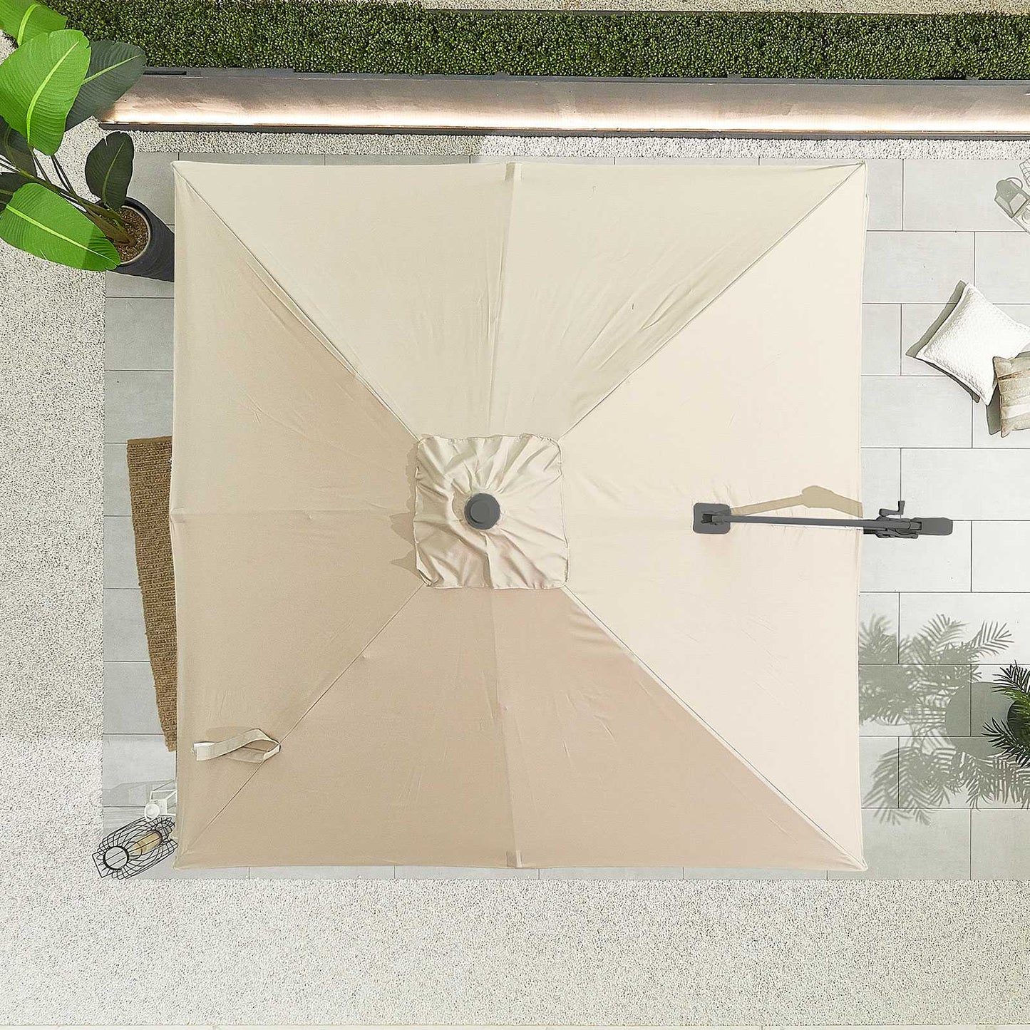 Nova - Apollo 2.5m Square Cantilever Parasol- Crank & Tilt - Beige