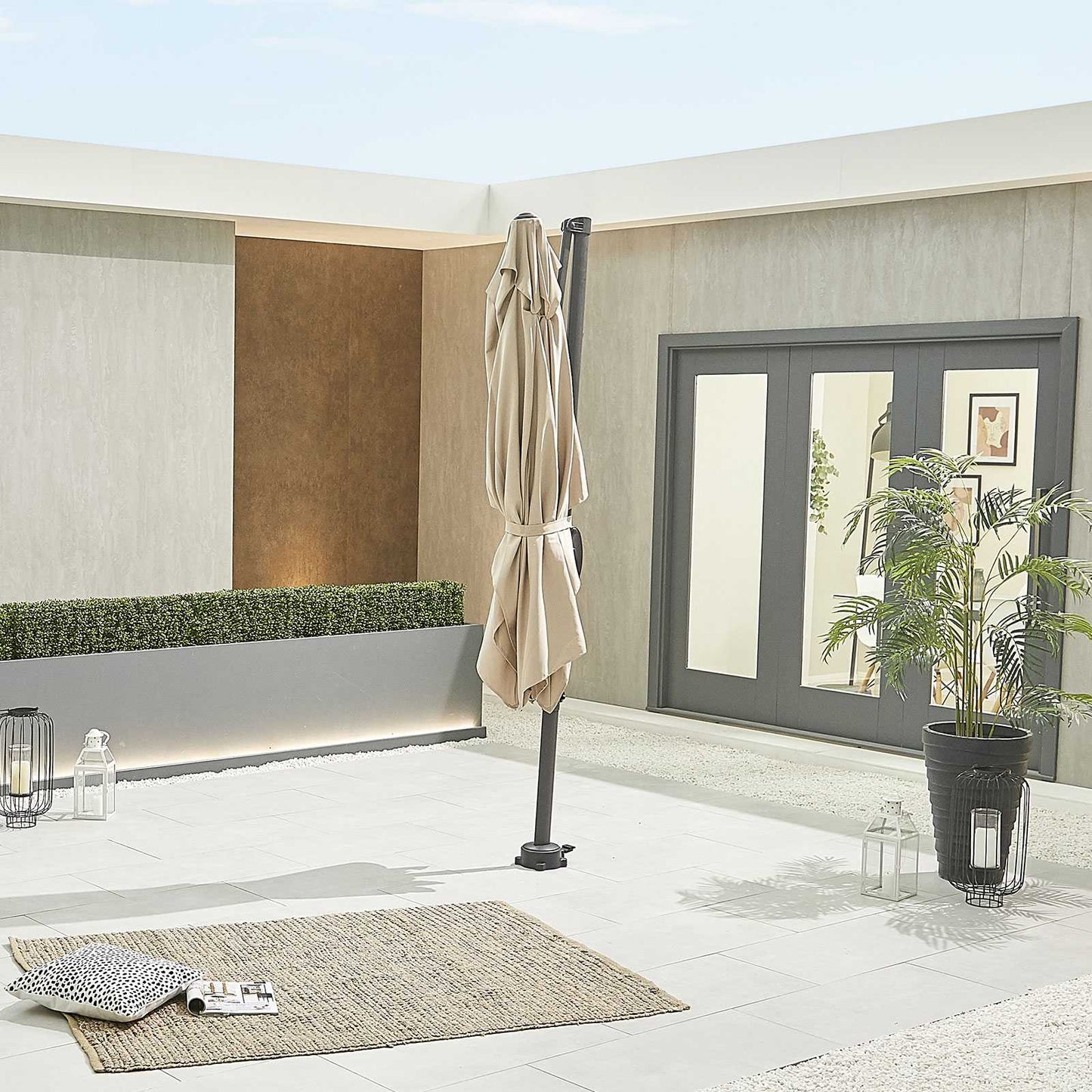 Nova - Apollo 3m x 2m Rectangular Cantilever Parasol- Crank & Tilt - Beige - 1 IN STOCK