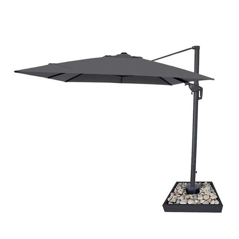 Nova - Galaxy 4m x 3m Rectangular Cantilever Parasol with LED Lights - Grey - LOW STOCK