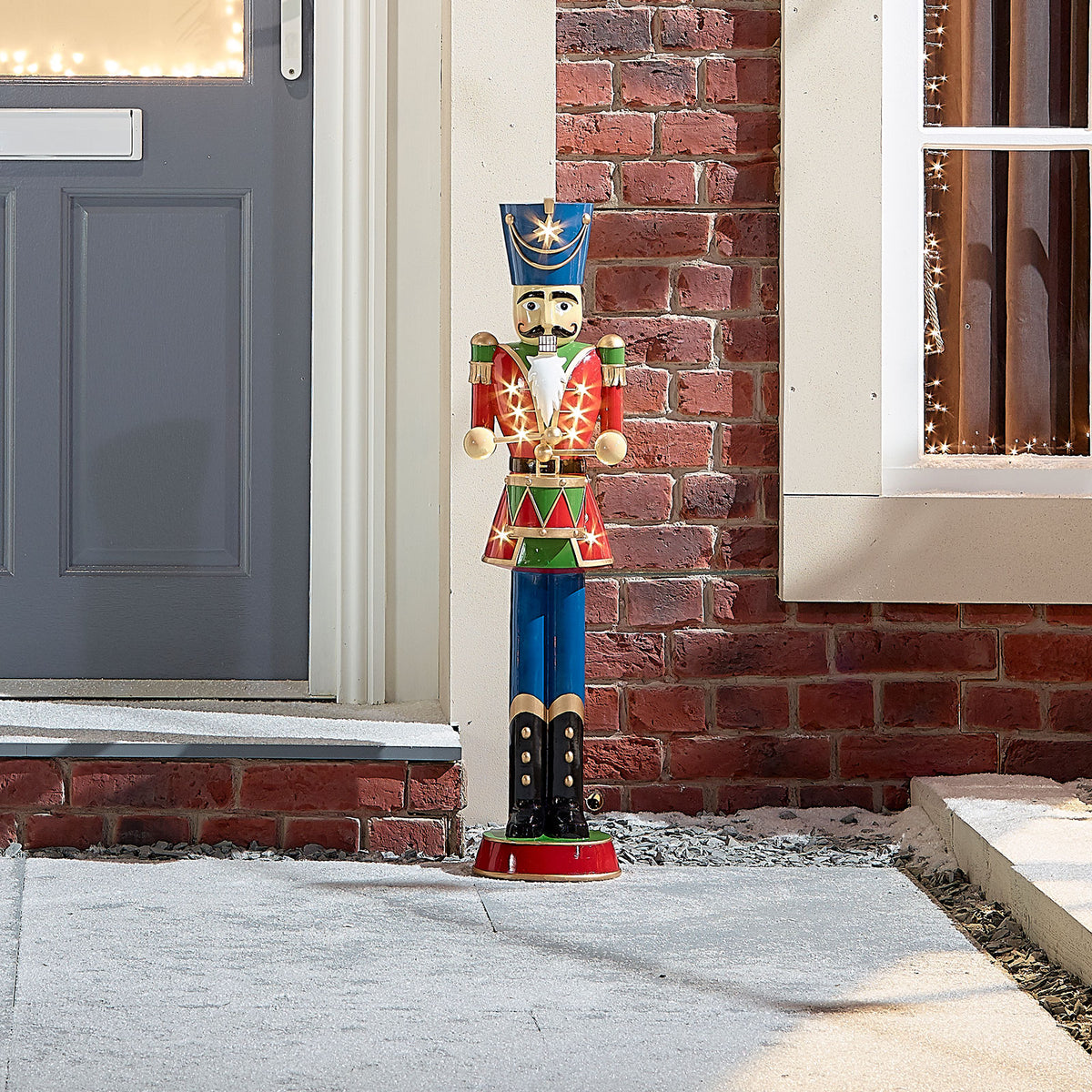 Norbert the 2ft Christmas Nutcracker with Drum - Red