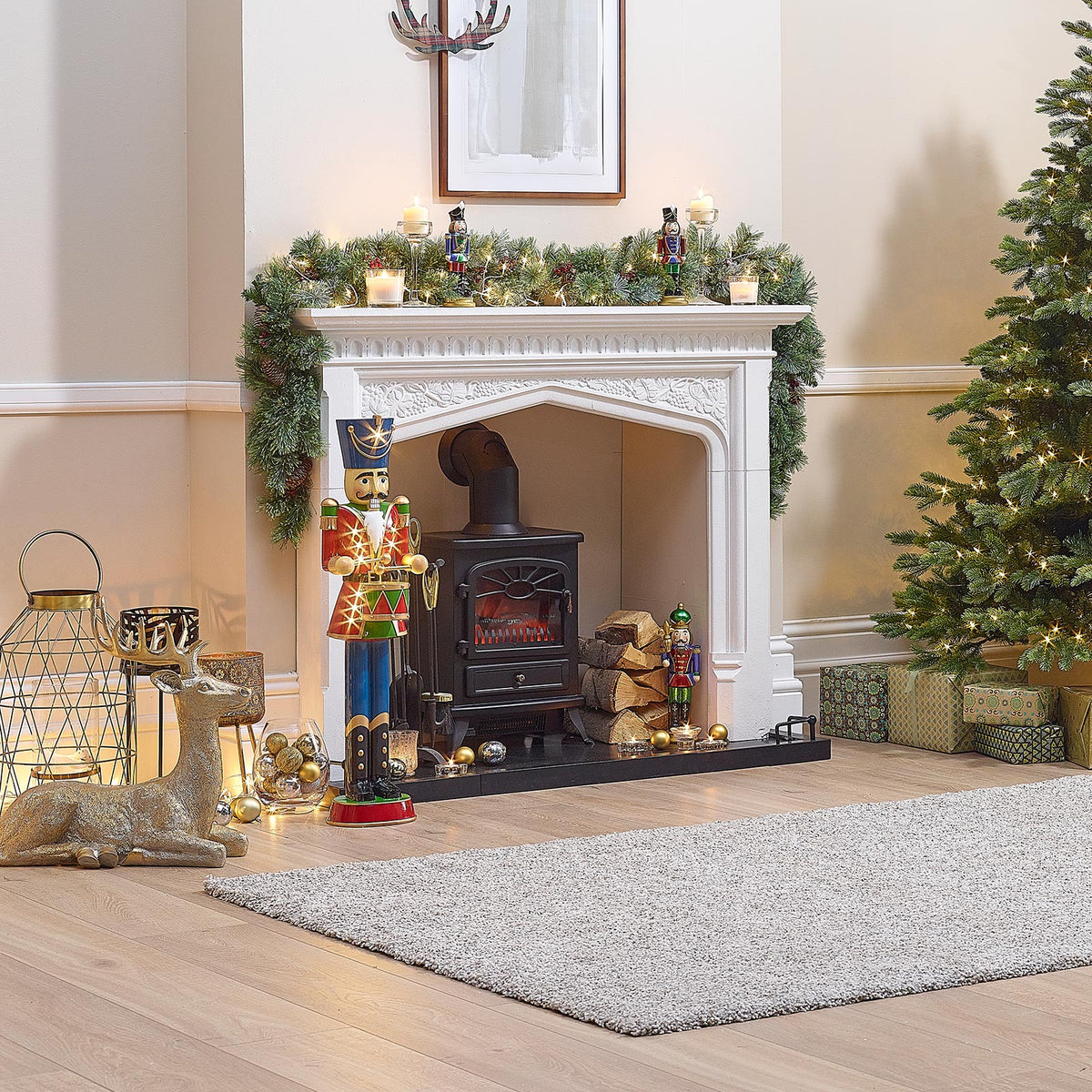 Norbert the 2ft Christmas Nutcracker with Drum - Red