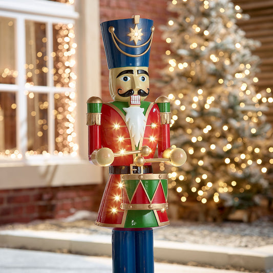 Norbert the 2ft Christmas Nutcracker with Drum - Red