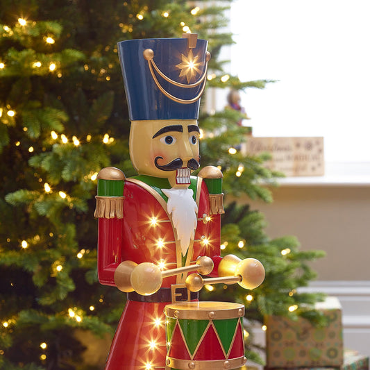 Norbert the 2ft Christmas Nutcracker with Drum - Red