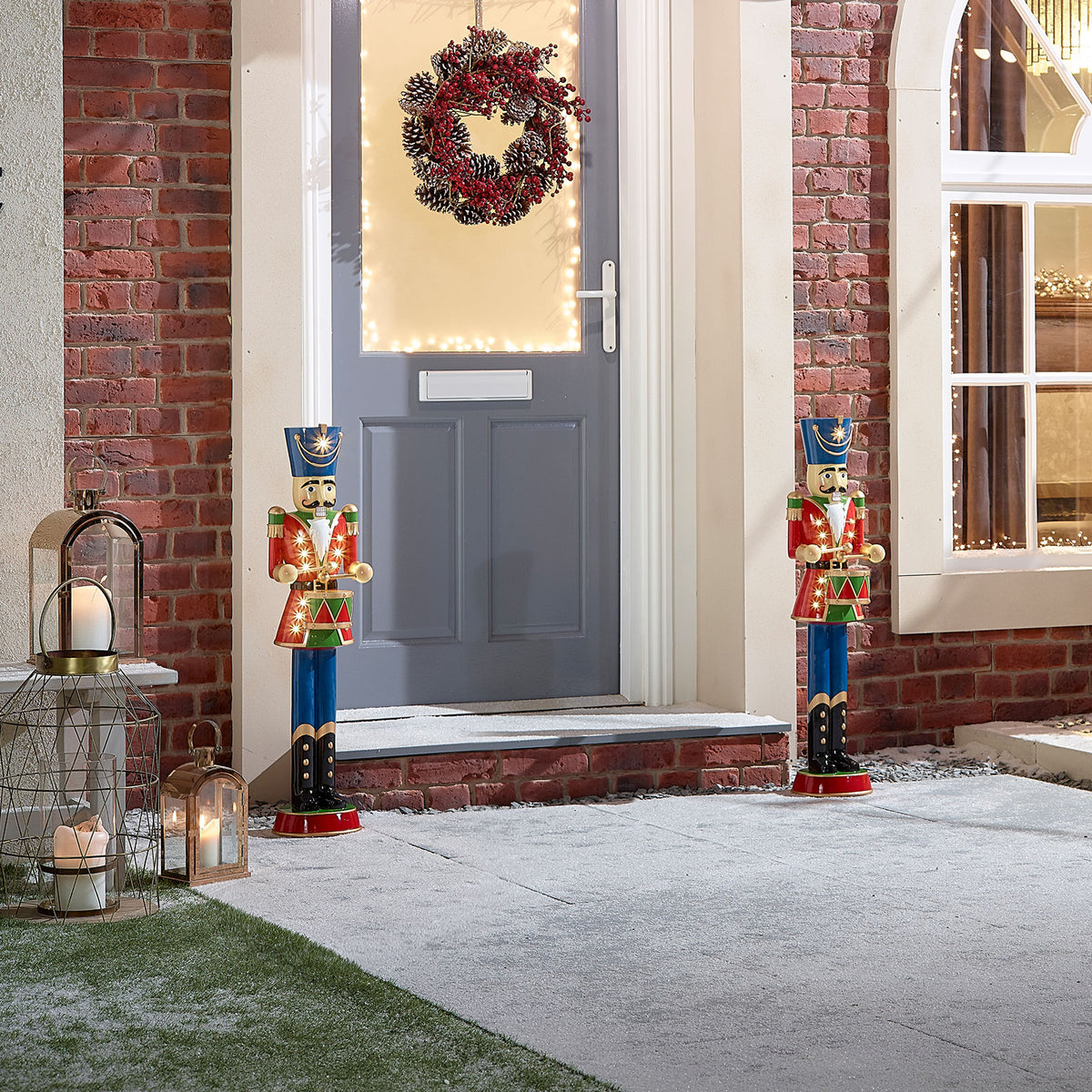 Norbert the 2ft Christmas Nutcracker with Drum - Red