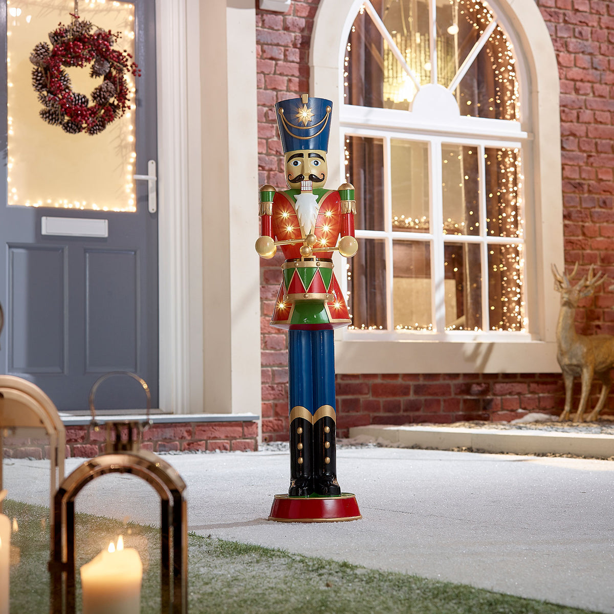 Norbert the 2ft Christmas Nutcracker with Drum - Red
