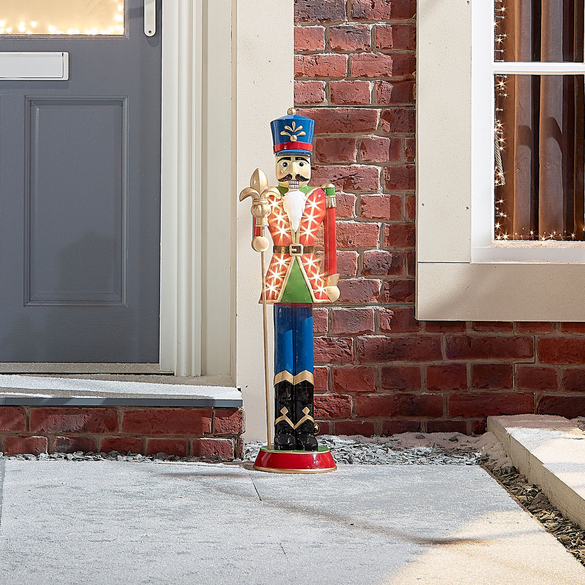 Norbert the 2ft Christmas Nutcracker with Staff - Red