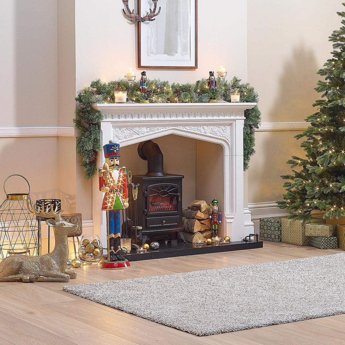 Norbert the 2ft Christmas Nutcracker with Staff - Red