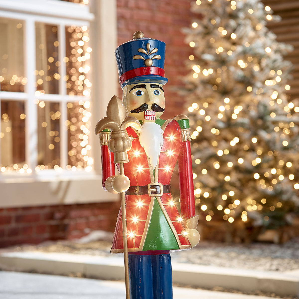 Norbert the 2ft Christmas Nutcracker with Staff - Red
