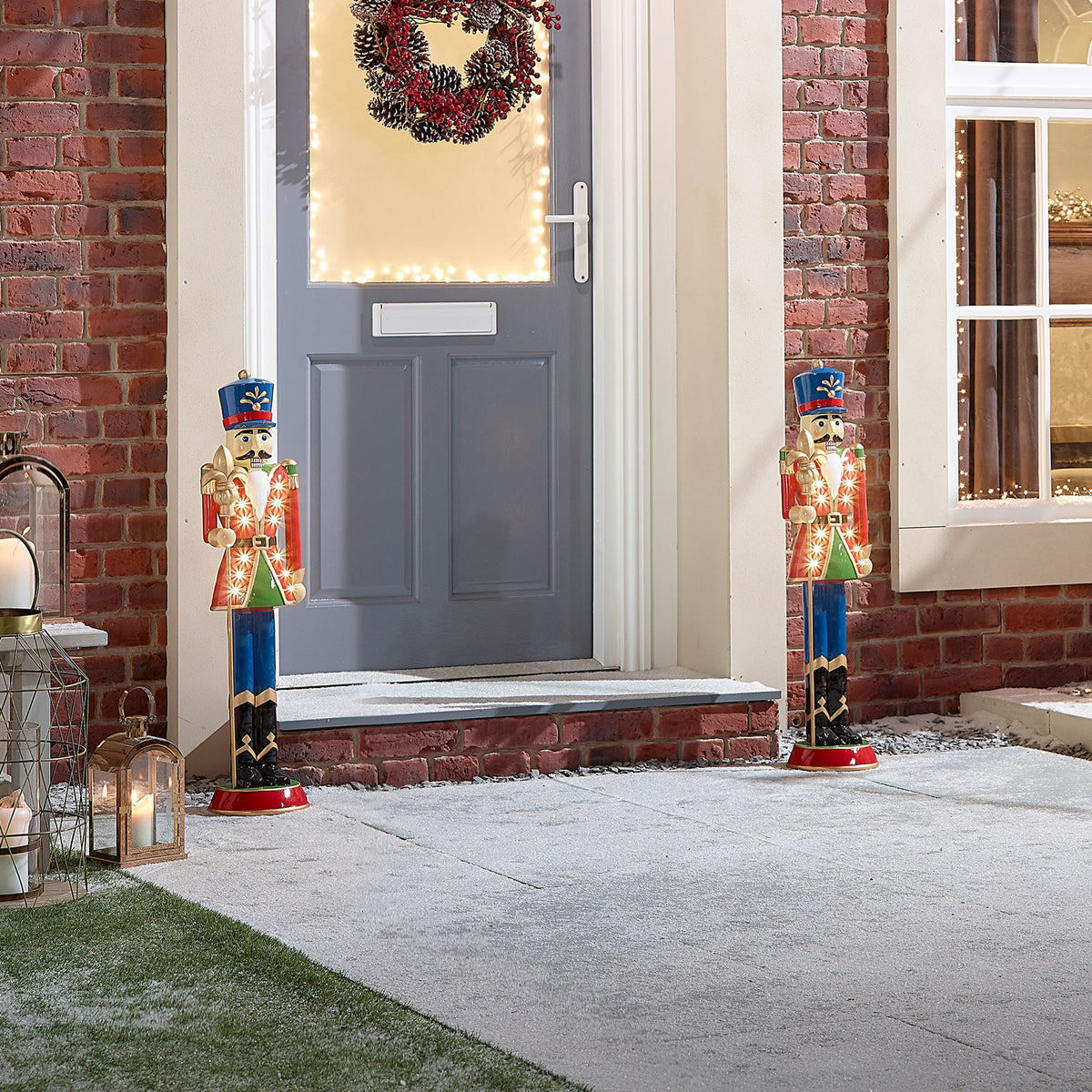 Norbert the 2ft Christmas Nutcracker with Staff - Red