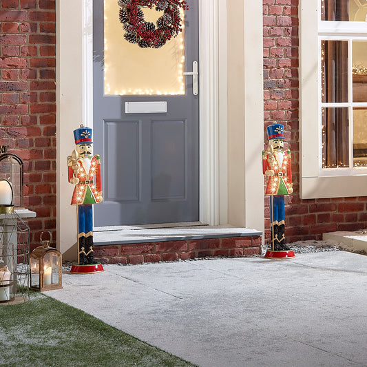Norbert the 2ft Christmas Nutcracker with Staff - Red