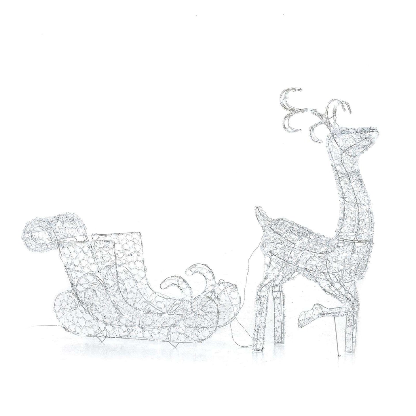 Ivandoe the 87cm Soft Acrylic Christmas Reindeer with Sleigh