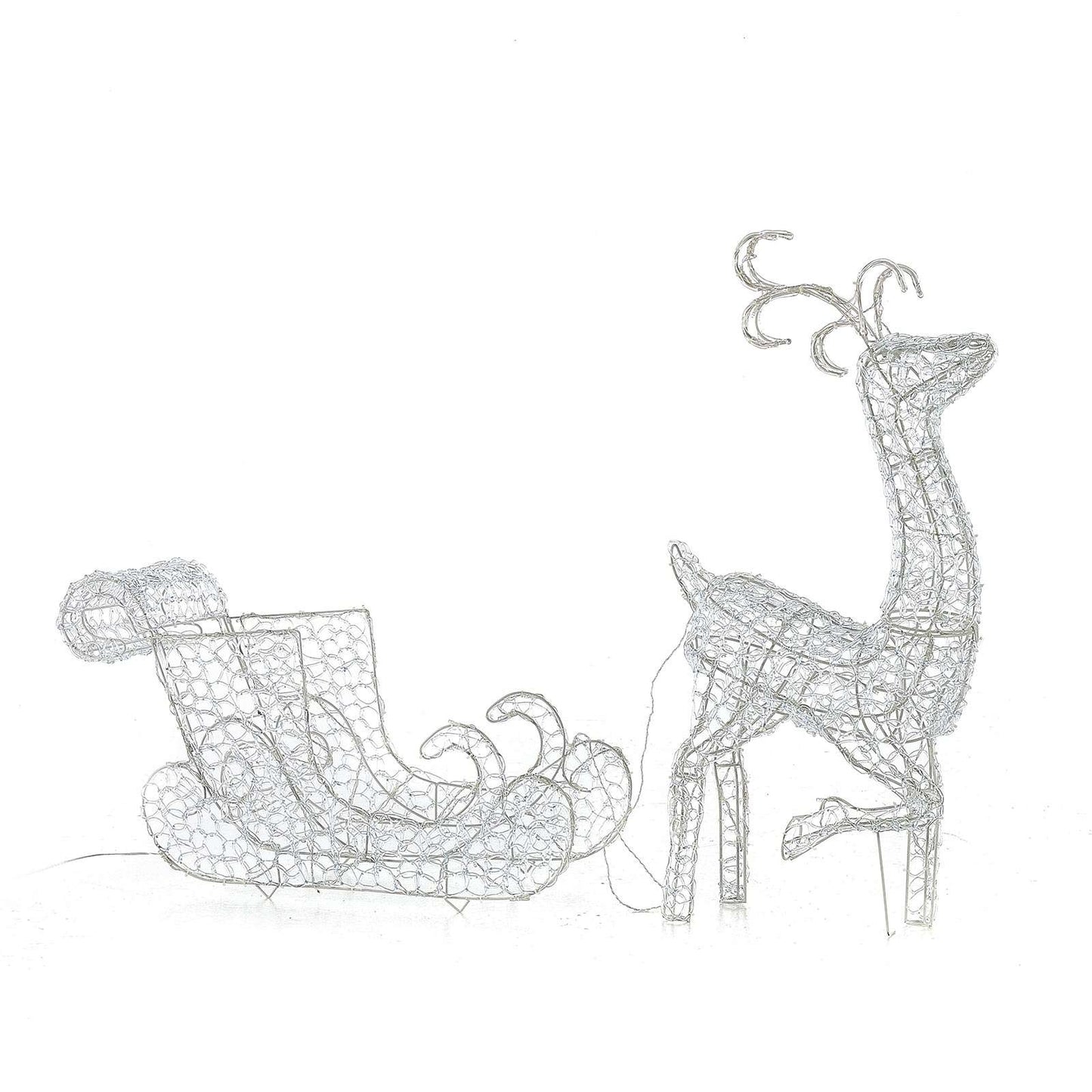 Ivandoe the 87cm Soft Acrylic Christmas Reindeer with Sleigh