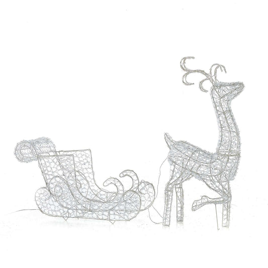 Ivandoe the 87cm Soft Acrylic Christmas Reindeer with Sleigh
