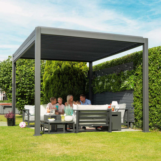Nova - Titan 2.4m x 2.4m Aluminium Pergola - Grey