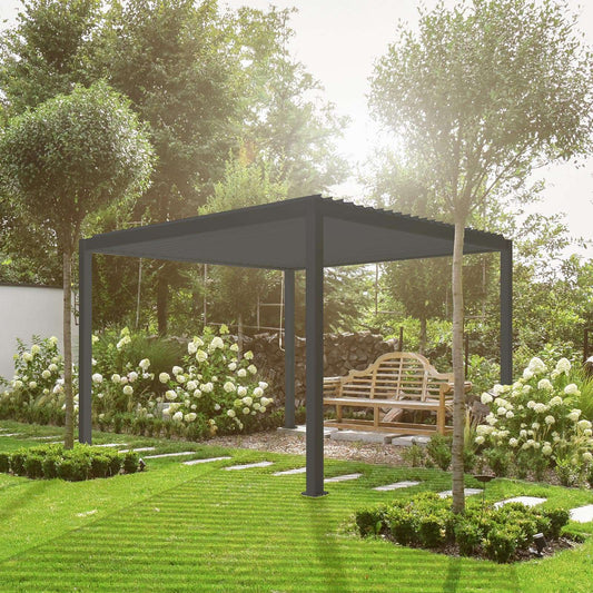 Nova - Titan 3m x 3m Square Aluminium Pergola in Grey