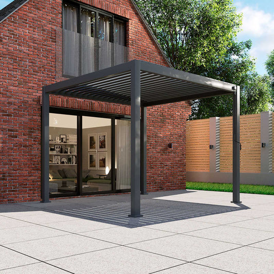 Nova - Titan 3.6m x 3.6m Square Aluminium Pergola in Grey - LOW STOCK