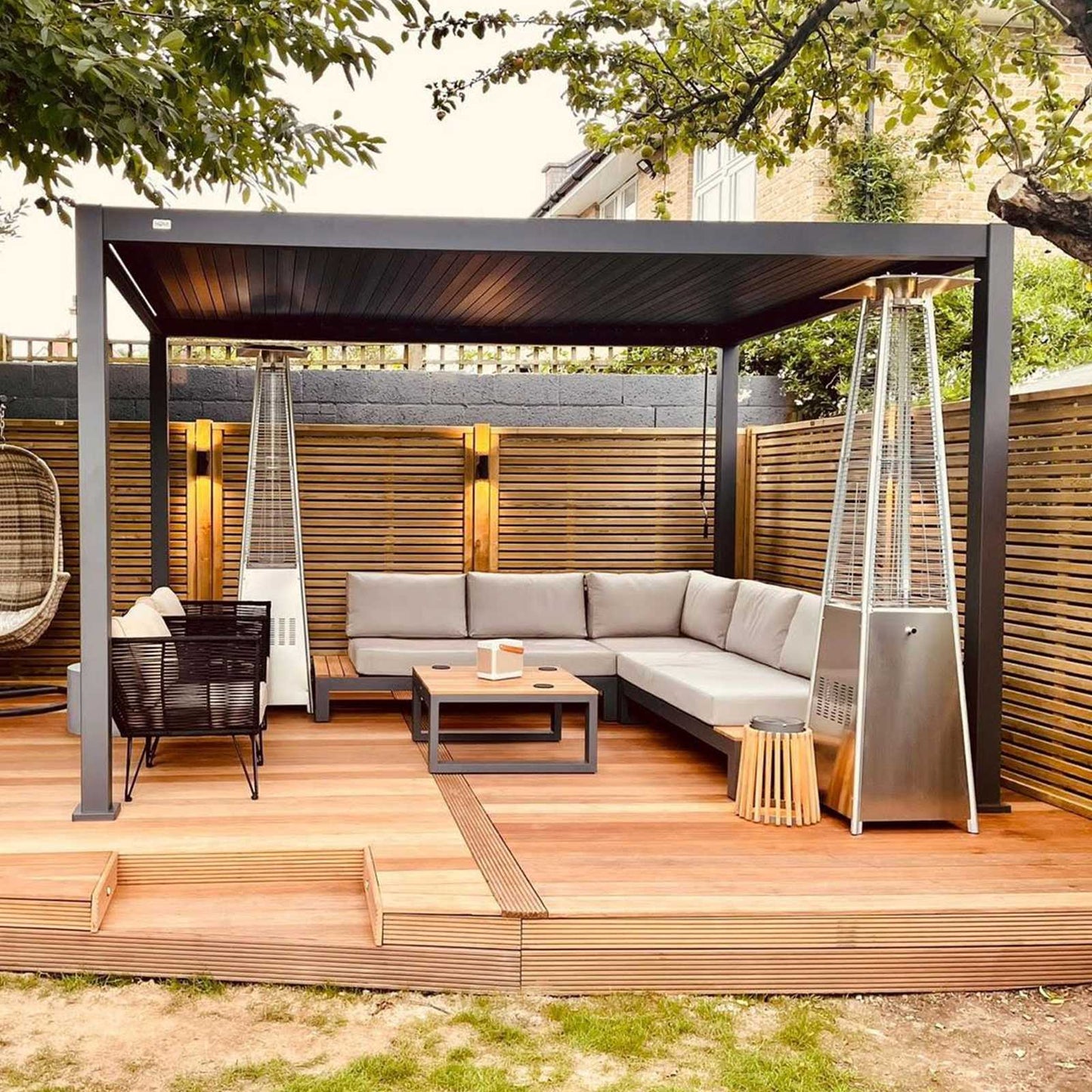 Nova - Titan 4m x 3m Rectangular Aluminium Pergola in Grey