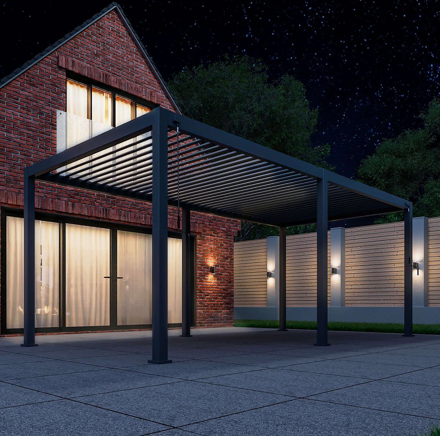 Nova - Titan 6m x 3m Rectangular Aluminium Pergola in Grey
