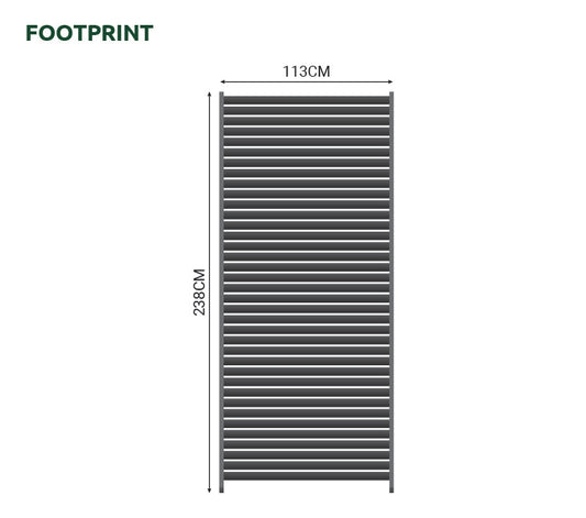 Nova - Titan 1.2m Aluminium Side Wall for 3.6m Side - Pebble