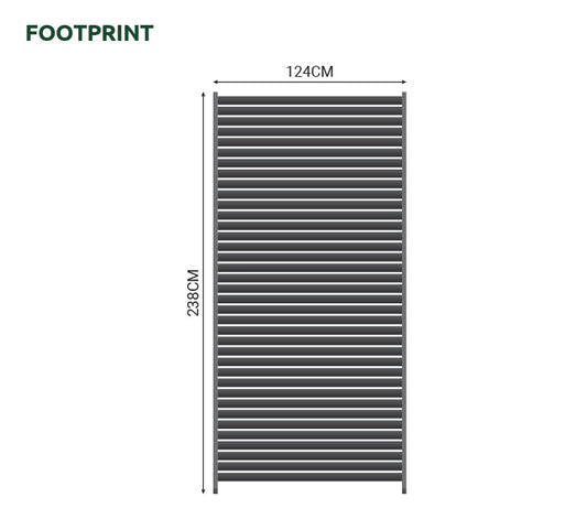 Nova - Titan 1.33m Aluminium Side Wall for 4m Side - Pebble