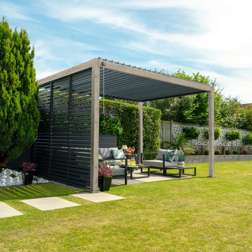 Nova - Titan 4m x 3m Aluminium Pergola - Wood Look