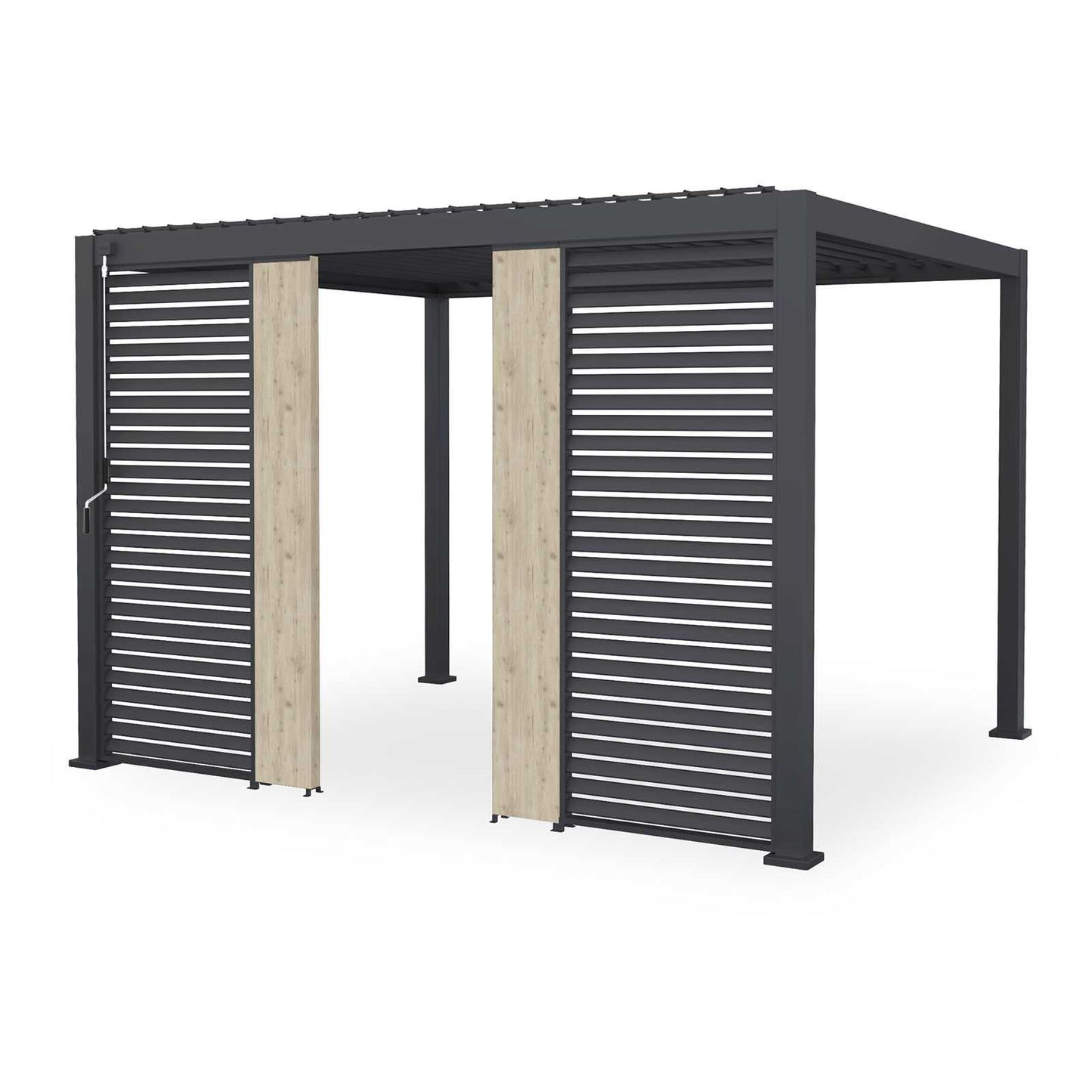 Nova - Titan Aluminium Pergola Wooden Solid Side Wall Panel