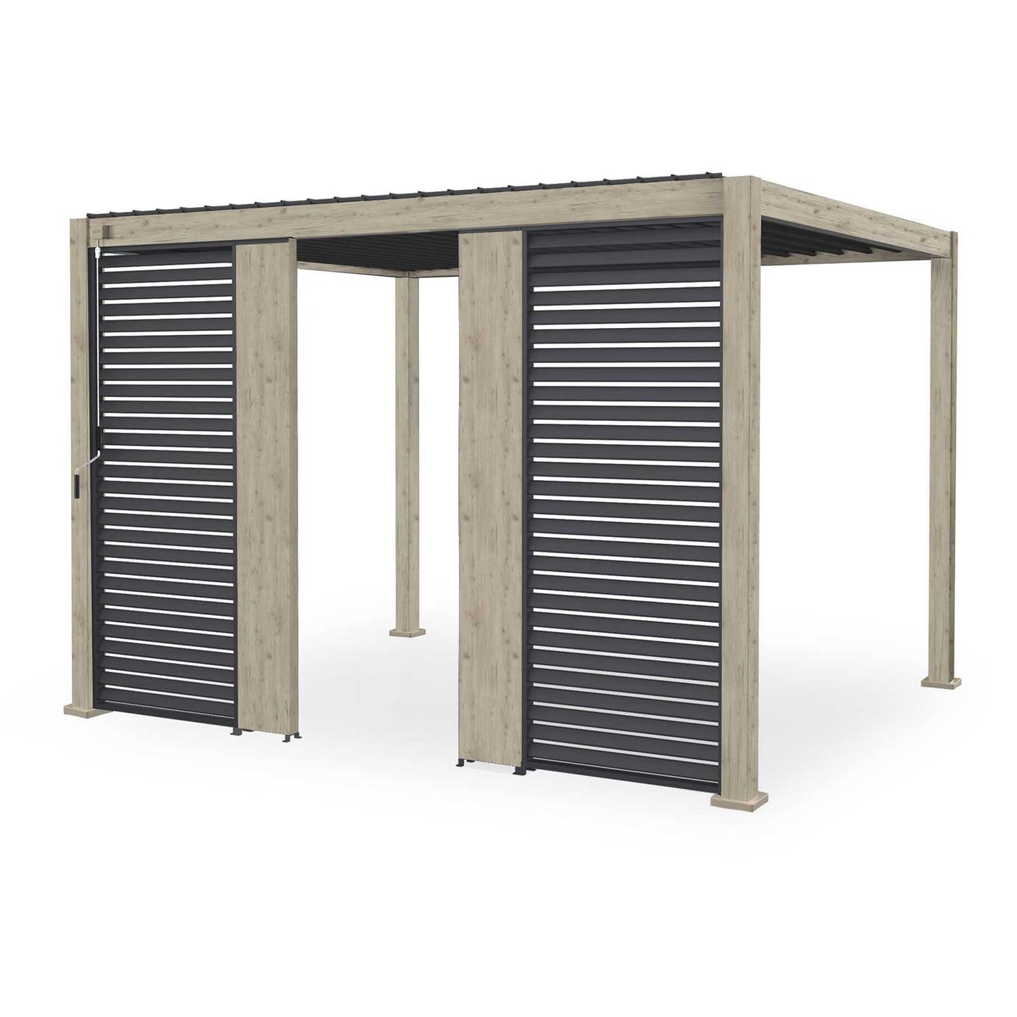 Nova - Titan Aluminium Pergola Wooden Solid Side Wall Panel