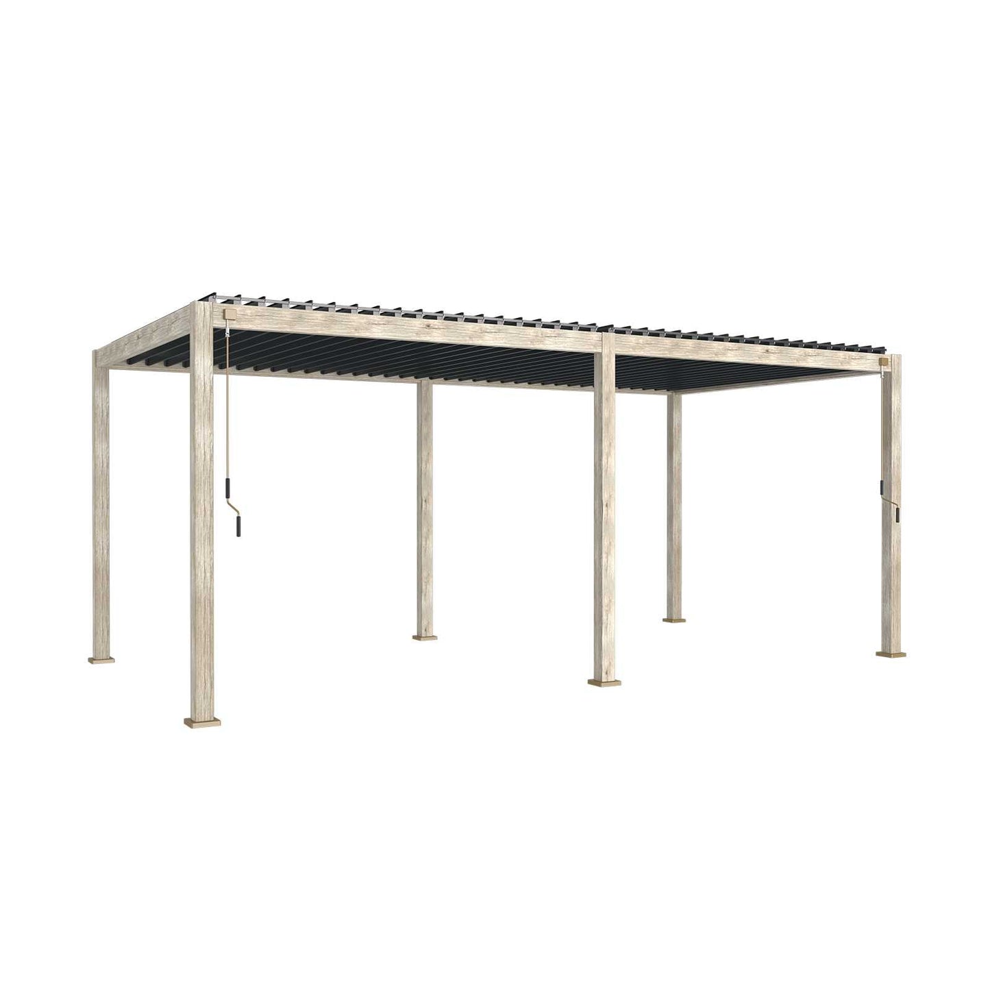 Nova - Titan 6m x 3m Aluminium Pergola - Wood Look