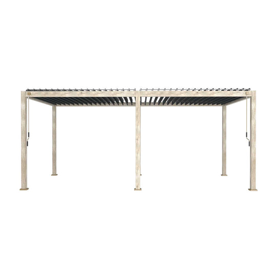 Nova - Titan 6m x 3m Aluminium Pergola - Wood Look