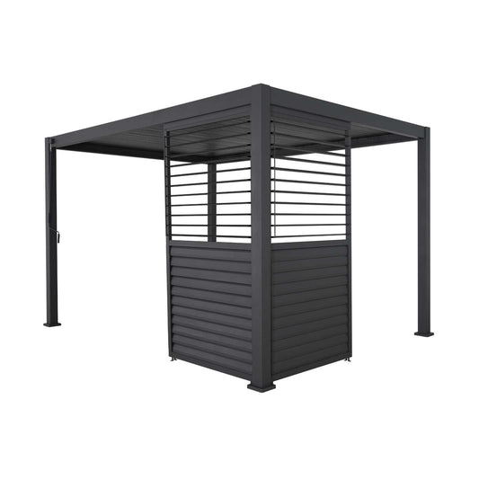 Nova - Titan 1m Aluminium Side Wall With Adjustable Louvres for 3m Titan Pergola - Grey