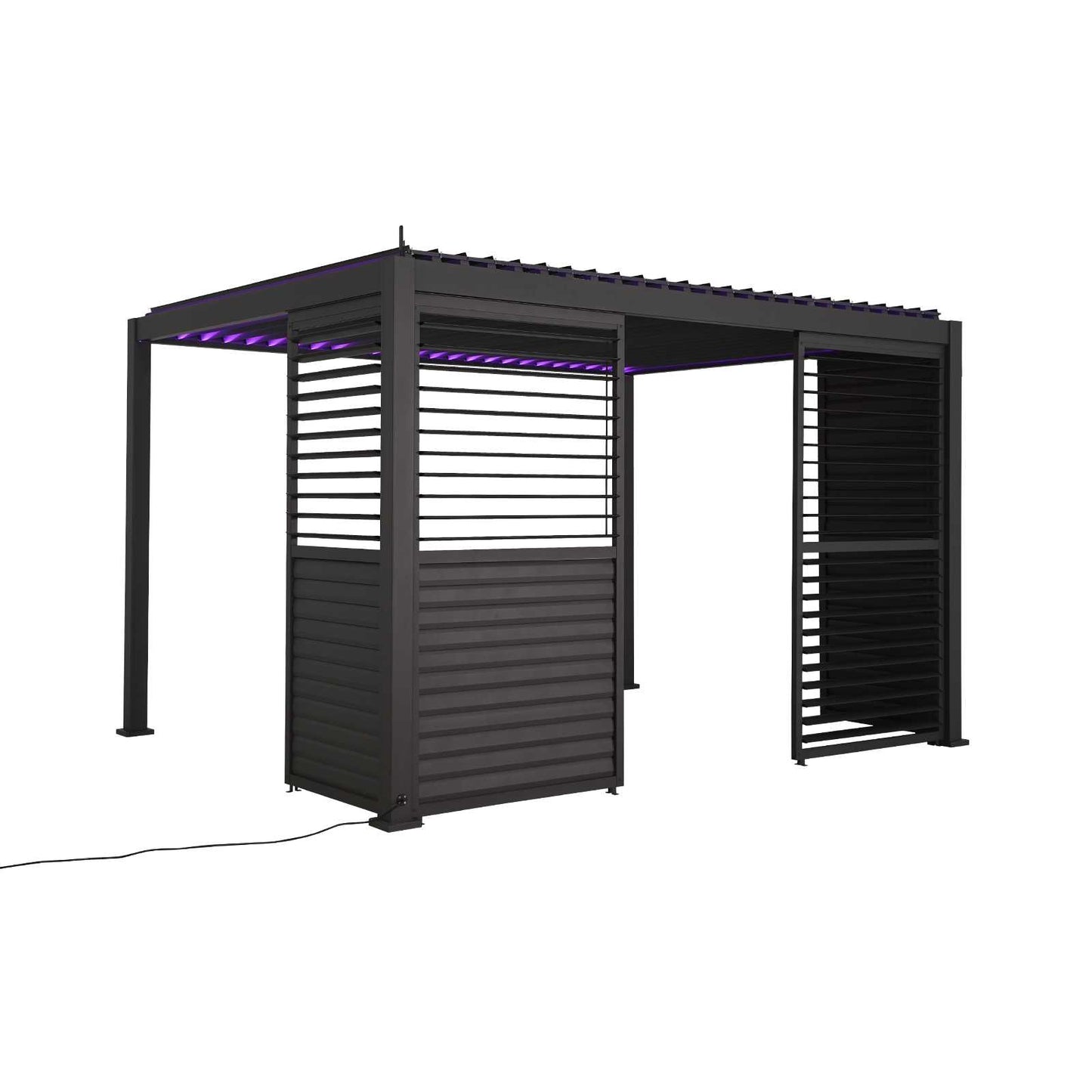Nova - Titan 1m Aluminium Side Wall With Adjustable Louvres for 3m Titan Pergola - Grey