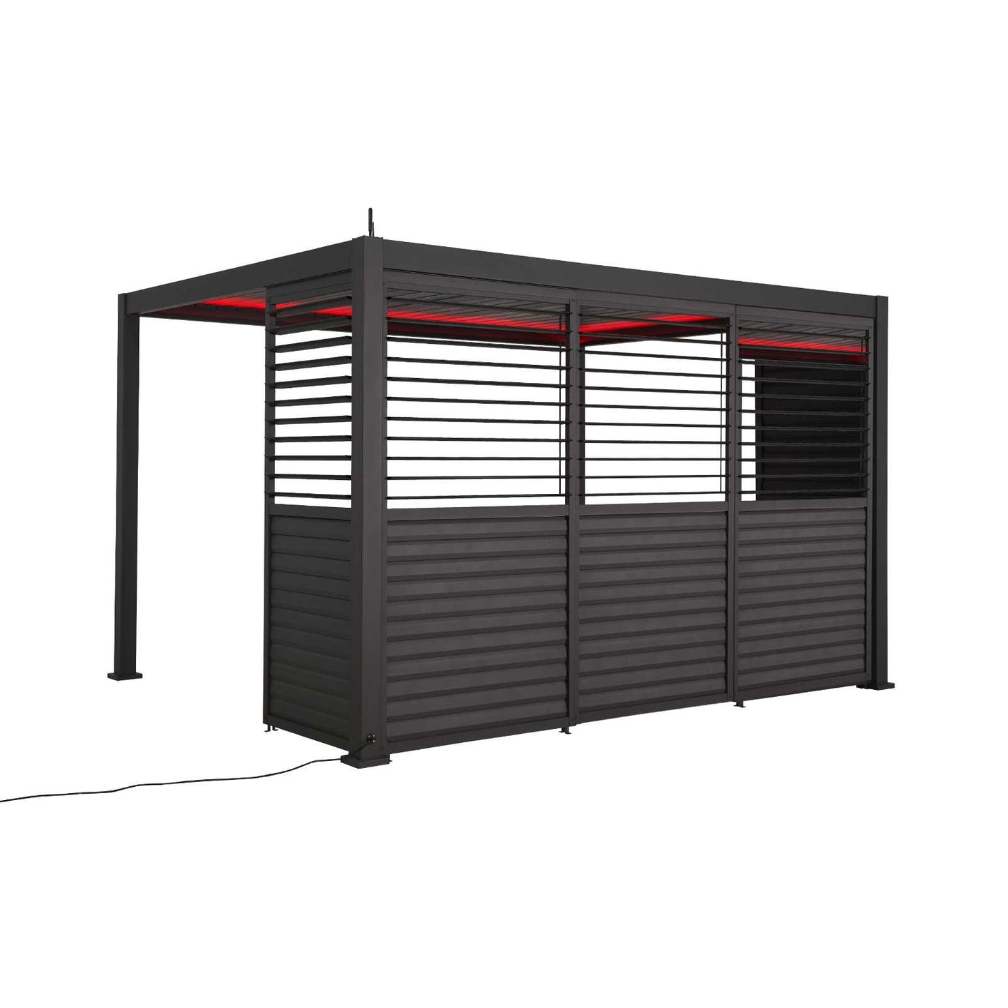 Nova - Titan 1m Aluminium Side Wall With Adjustable Louvres for 3m Titan Pergola - Grey