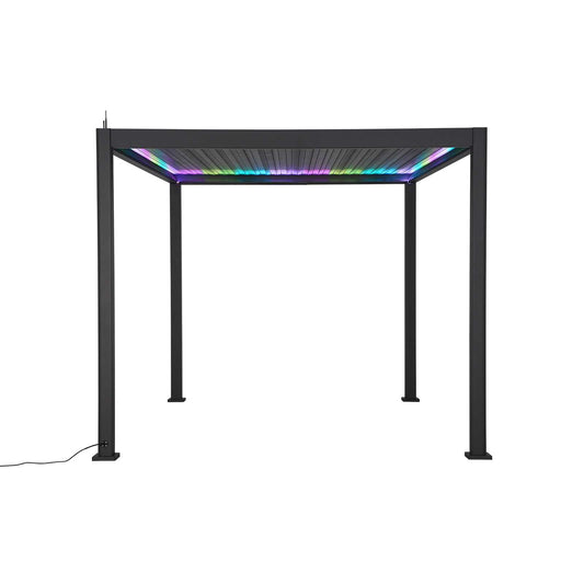 Nova - Titan 3m x 3m Square Motorised LED Pergola in Grey