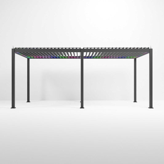 Nova - Titan 6m x 3m Motorised LED Pergola in Grey