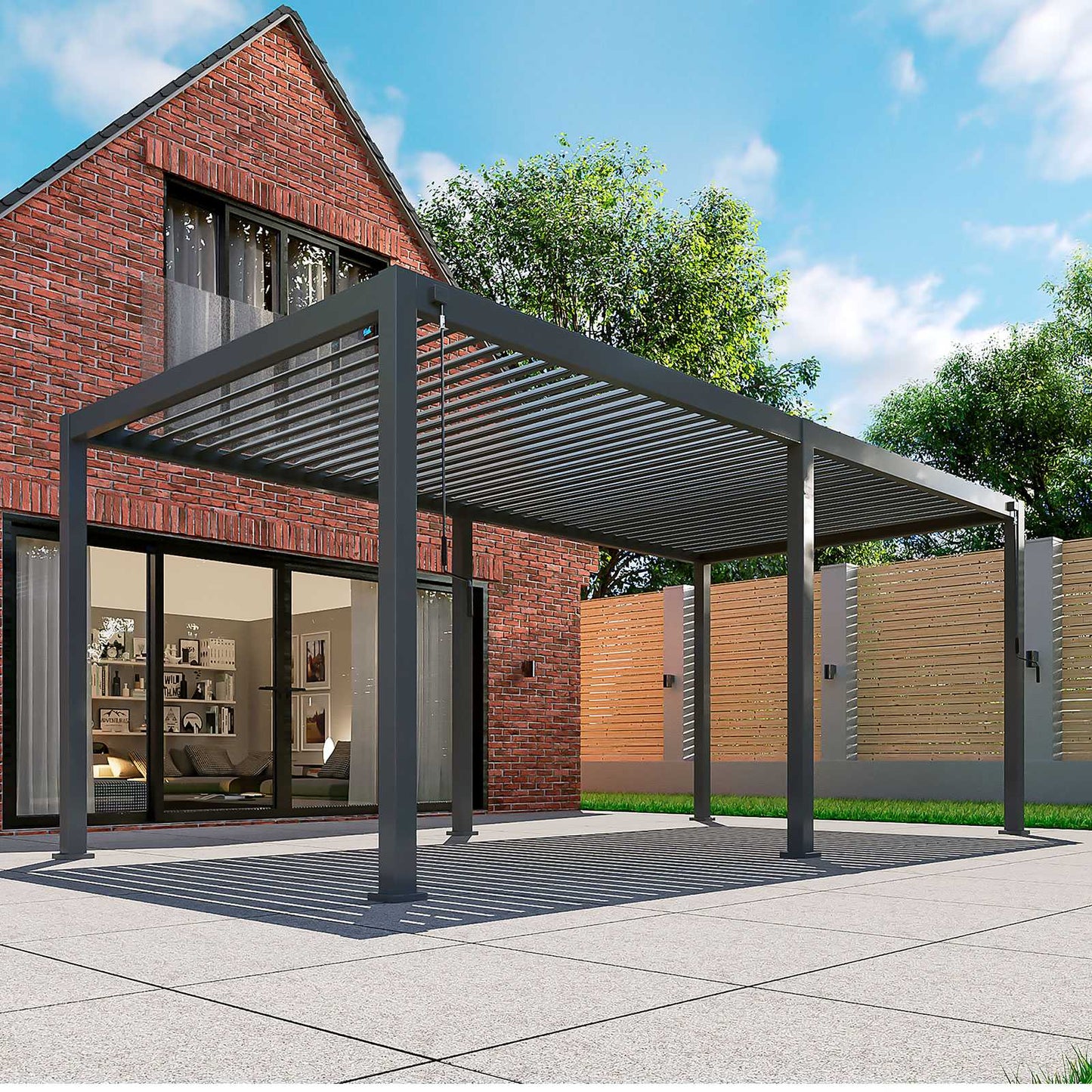 Nova - Titan 6m x 3.6m Aluminium Pergola - Grey