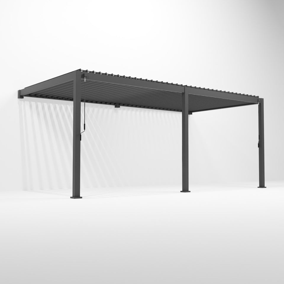 Nova - Titan 6m x 3m Wall Mounted Pergola - Grey