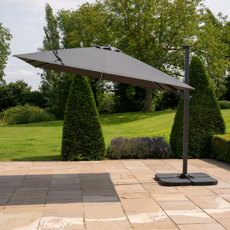 Nova - Astra 3m Square LED Cantilever Parasol - Grey