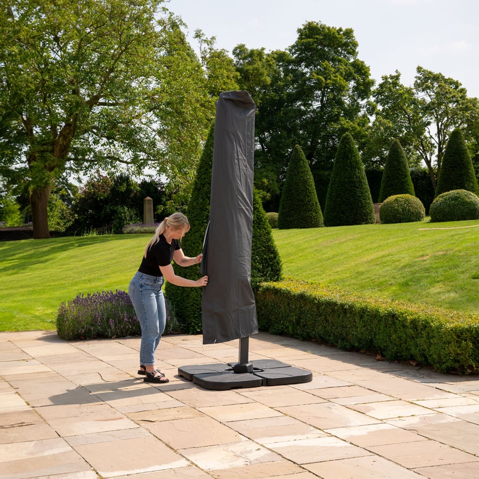 Nova - Astra 3m Square LED Cantilever Parasol - Grey