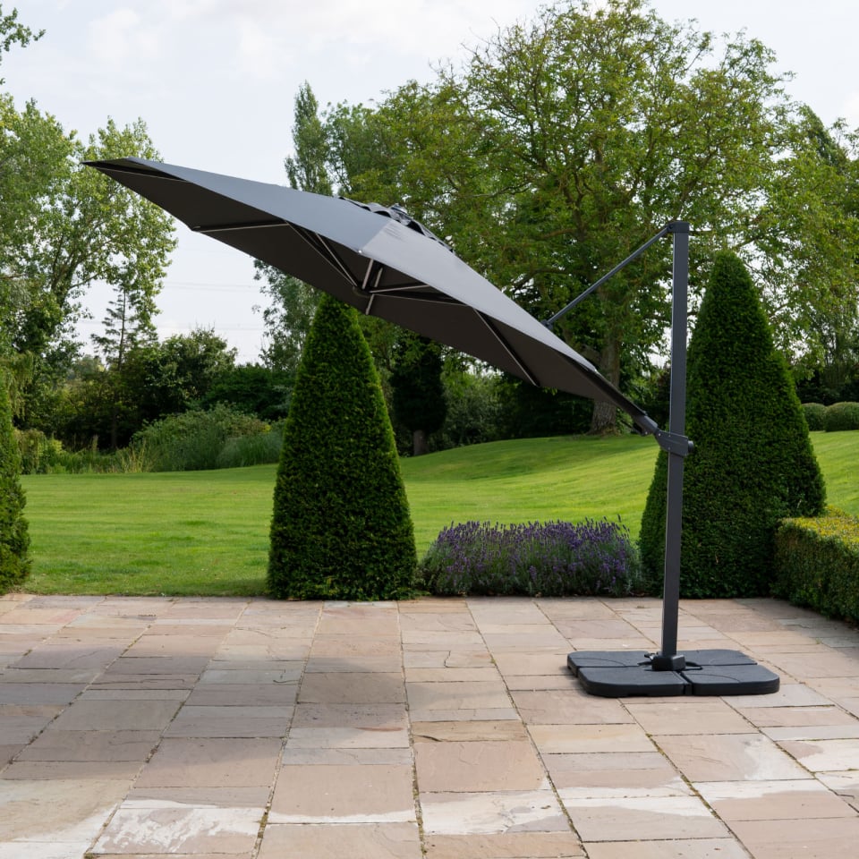 Nova - Astra 3.5m Round LED Cantilever Parasol - Grey